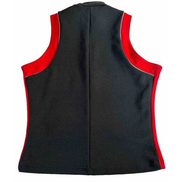 Vintage Steven Paul Women’s Black Red Top Zipper Cropped Sleeveless Medium RARE - Picture 3 of 4